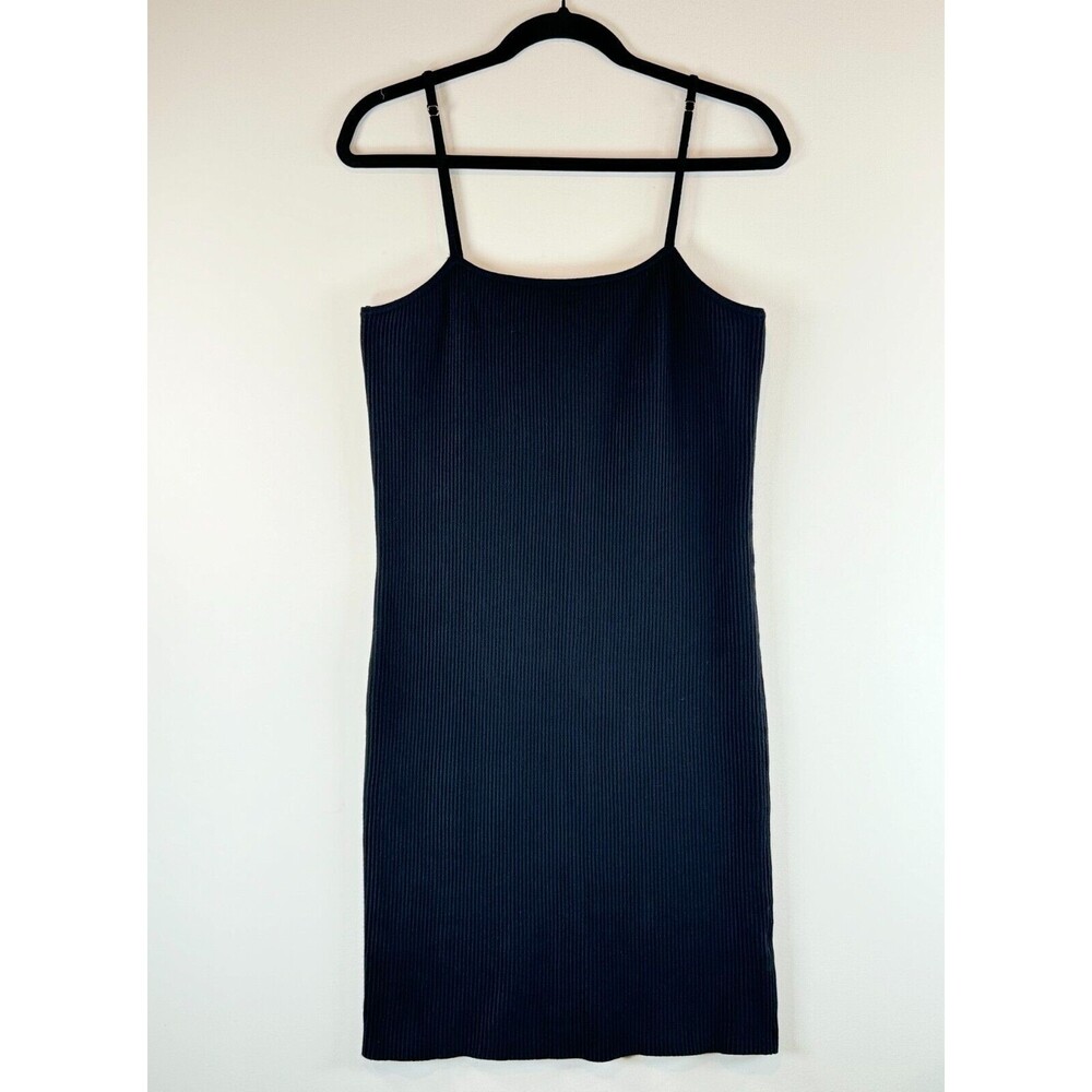 House Of Harlow 1960 Womens Dress Black Mini Tank Bodycon Fitted Ribbed Large
